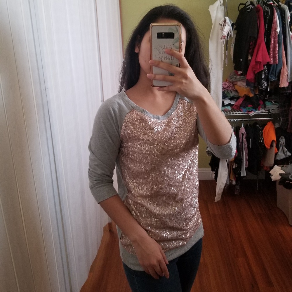 Wet Seal Sequence Pink Sweater